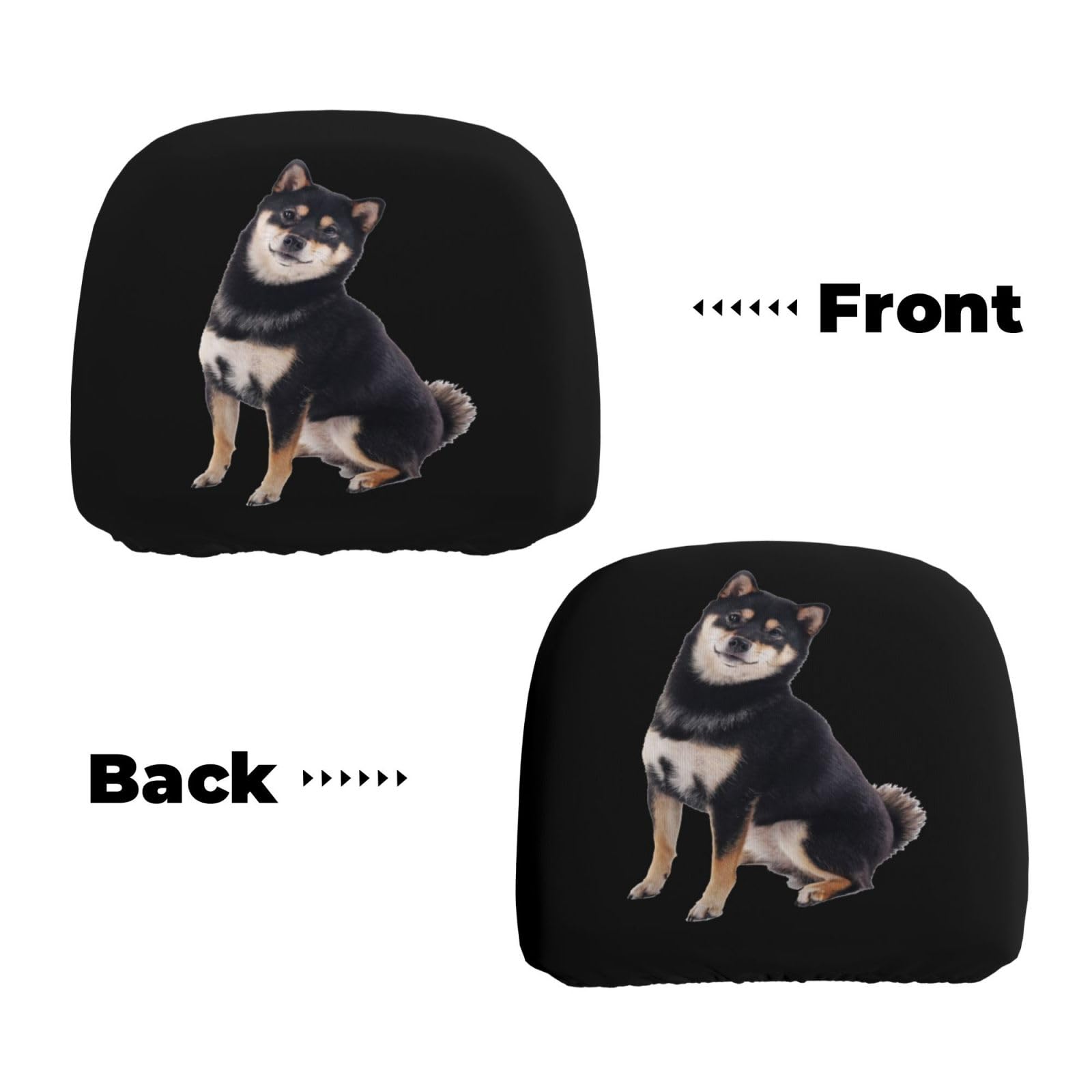 Amazon.co.jp: 車用ヘッドレストカバー 2枚セット 柴犬 黒柴 可愛い